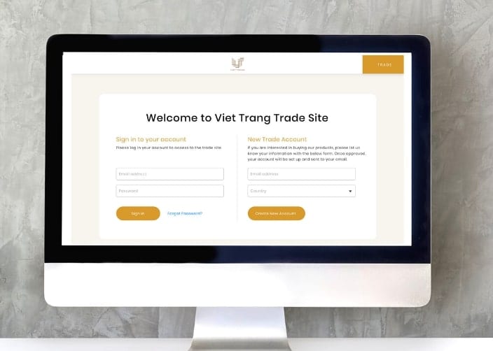Trade B2B platform mockup