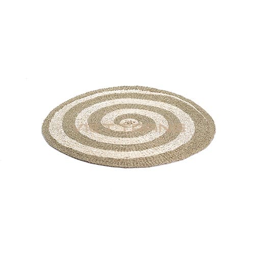 seagrass round rug white background