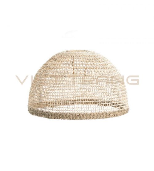 natural round woven lamshape