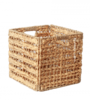 Water Hyacinth Herringbone Cubic Foldable Basket