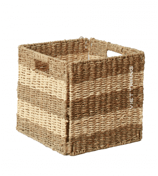 Stripe Woven Cubic Collapsible Basket Wholesale