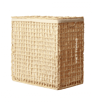 Natural White Palm Leaf Foldable Laundry Basket