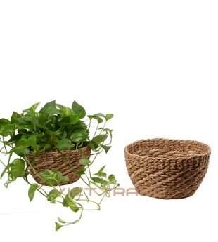 Seagrass and Corn husk Basket Planter ready to ship