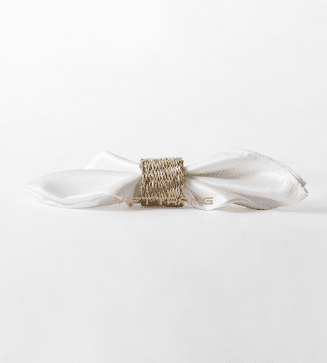 Stripe Design Seagrass and Palm Leaf Napkin Rings