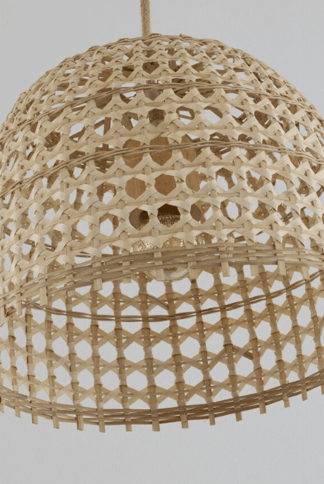 Woven Bamboo Lampshade Hanging