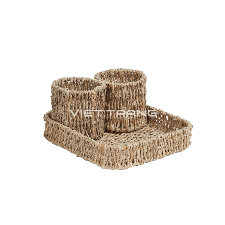 seagrass desk organizer white background