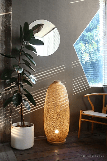 Natural wicker bamboo lampshade