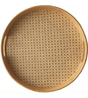 Handmade round rattan serving tray wholesale
