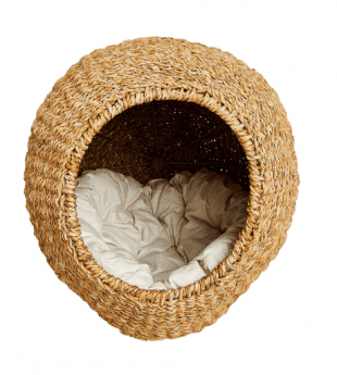 Natural Handwoven Seagrass Cats Bed House