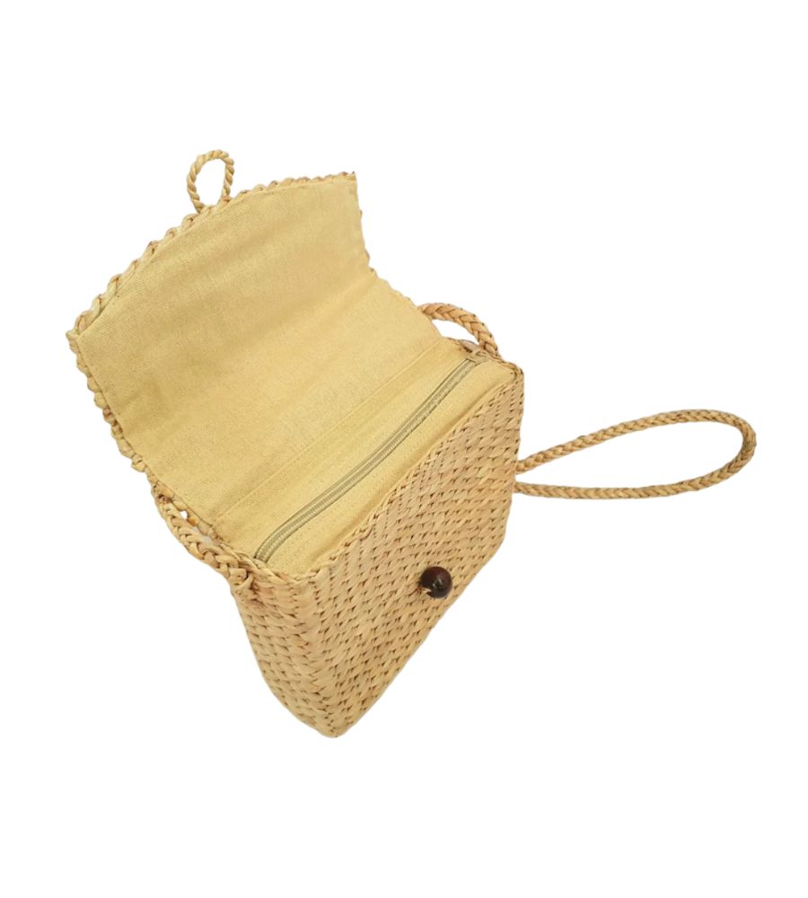 Basic Natural Water Hyacinth Fashion Handbag Wholesale