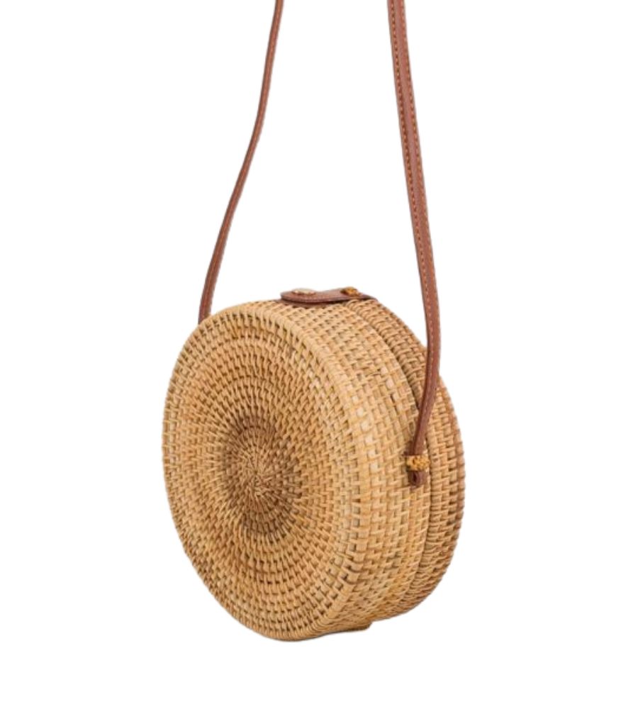 Trendy Natural handmade Rattan Round Handbag Wholesale