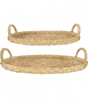Natural Handwoven Oval Seagrass Rattan Tray
