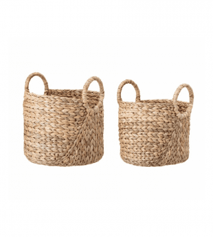 Unique Water Hyacinth Basket with Round Handle