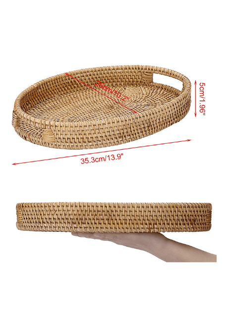 Best selling rattan serving tray with handle