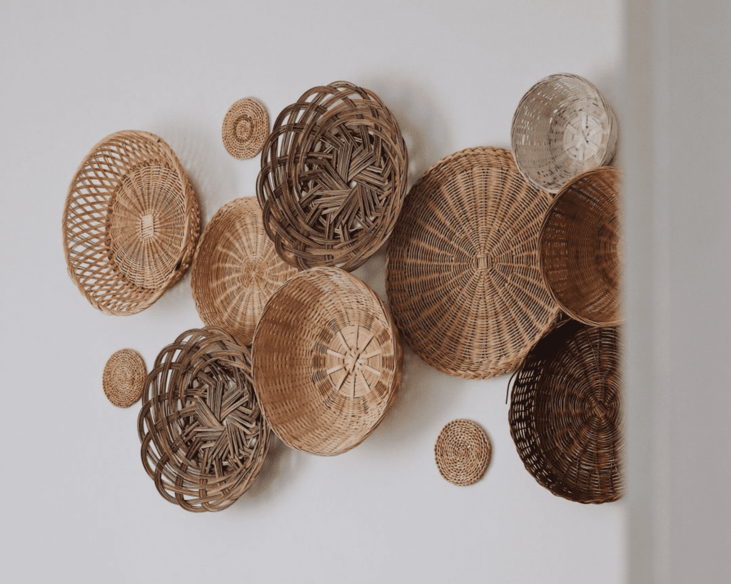 Baskets on wall decor