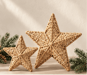 Woven Decorative Stars, Set of 2
