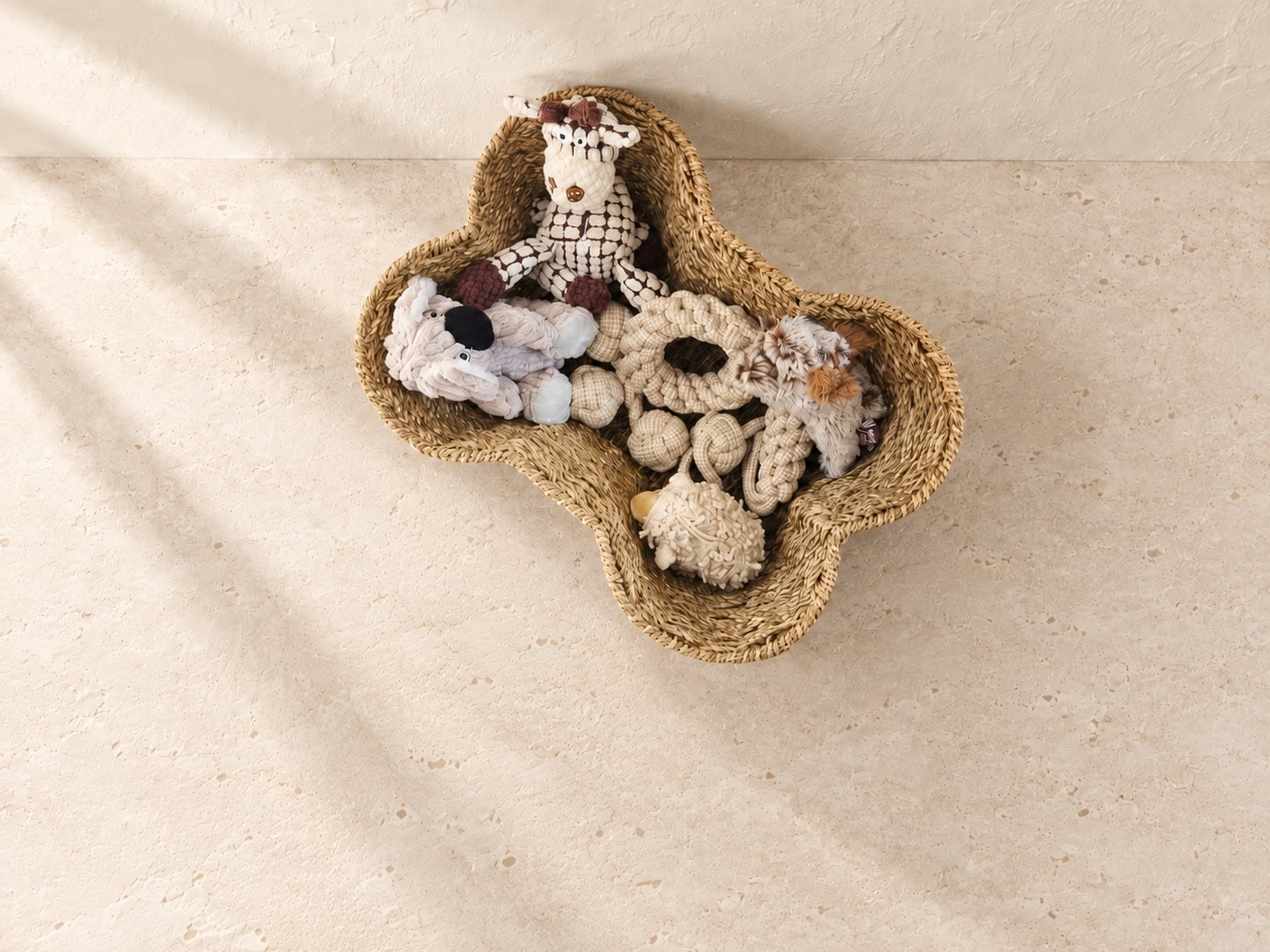 Bone-Shaped Water Hyacinth Toy Basket