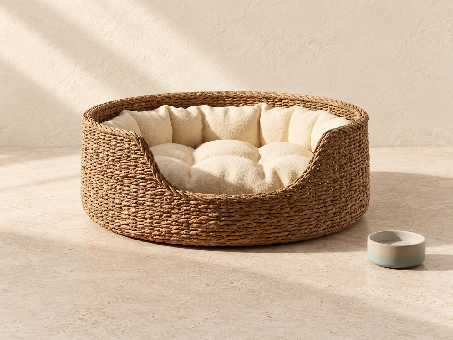Deep Cushion Seagrass Basket Bed
