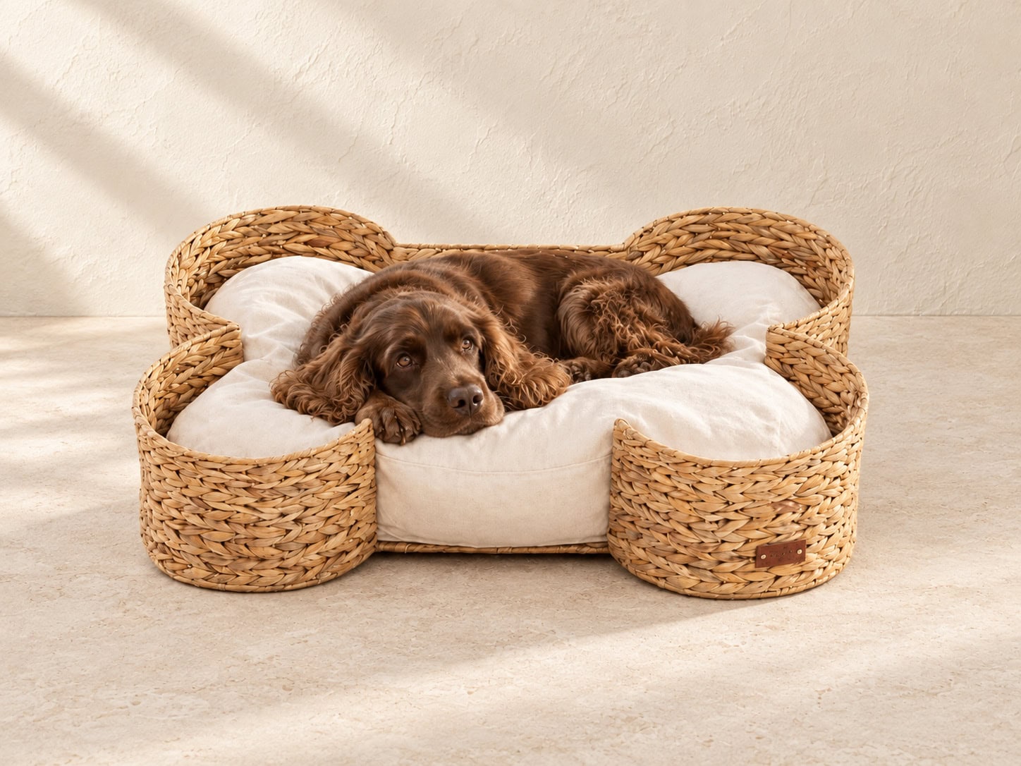 Bone-Shaped Woven Pet Lounger