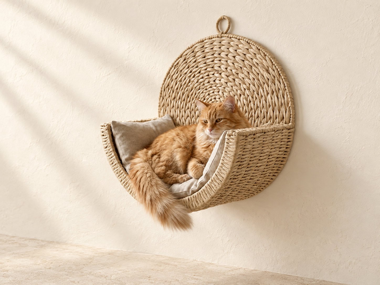 Woven Water Hyacinth Wall Cat Cradle