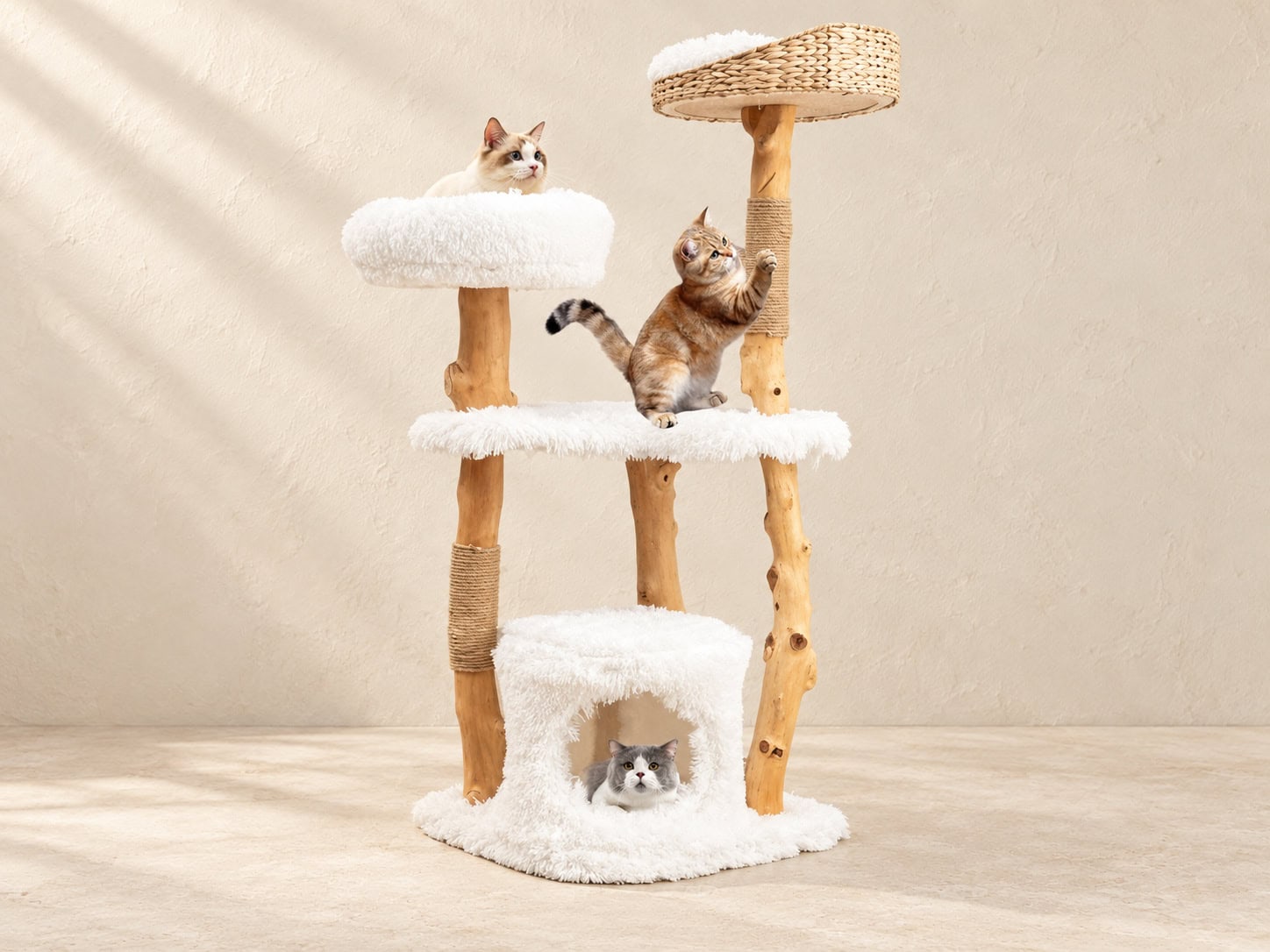 Multi-Level Jute Cat Climbing Tree