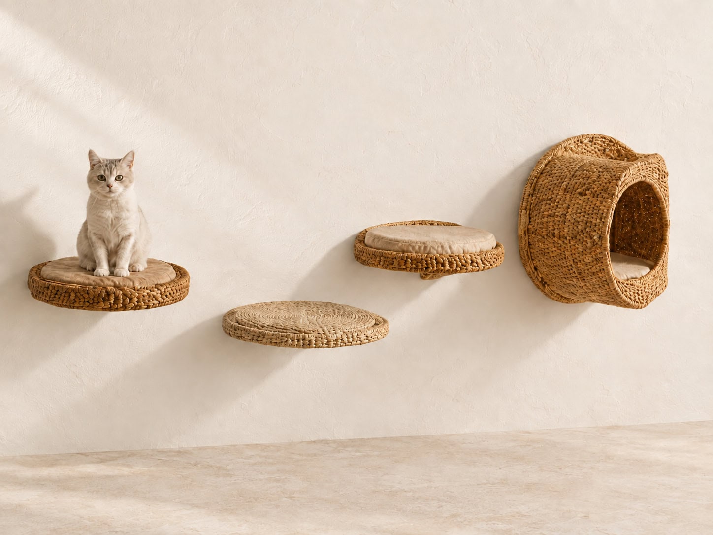 Seagrass Wall Cat Steps & Tunnel